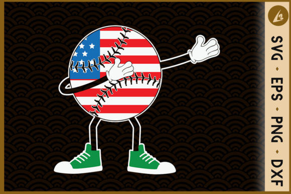 Baseball Dabbing USA Merica Graphics for Crafts