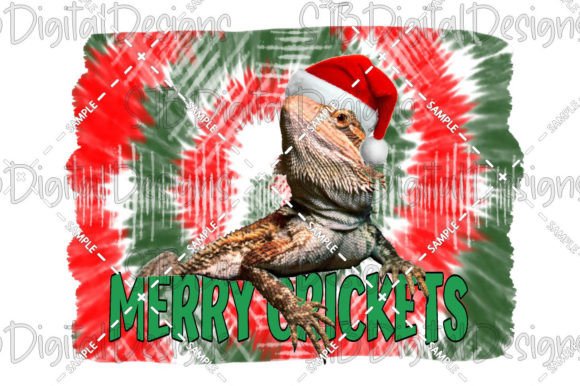 Bearded Dragon Merry Crickets Graphics for Crafts