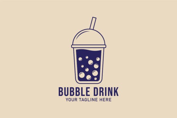 Bubble Drink Line Art Logo & Icon: Graphics for Playful Logos