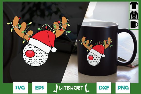 Golf Reindeer Christmas Hat Lights Craft Graphics Review