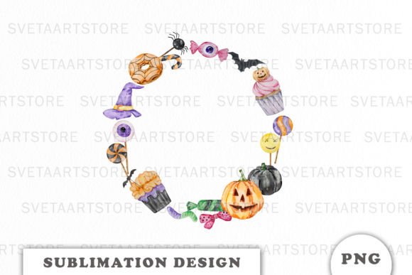 Halloween Candy Frame PNG: Graphics for Crafts