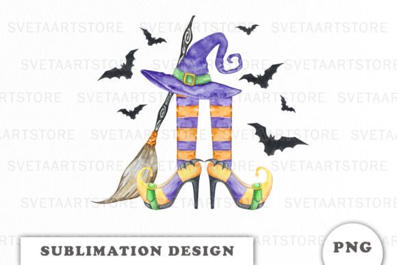 Halloween Witch Feet PNG: Graphics for Crafts & Local Branding