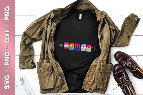 HUMAN LGBT Flag Graphics for T-Shirt Designs