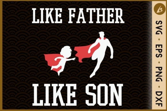 Like Father Like Son Cow Boy Graphics for Crafts