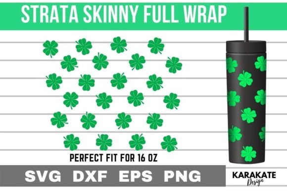 Lucky Shamrock 16oz Strata Skinny Wrap S Graphics for Crafts