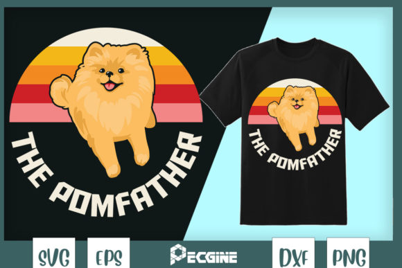 Mens Funny Pomeranian Father Dad the Pom Graphics