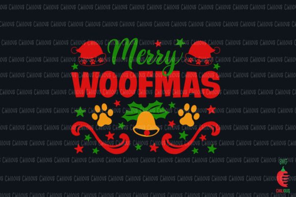 Merry Woofmas Dog Christmas Graphics for Crafts