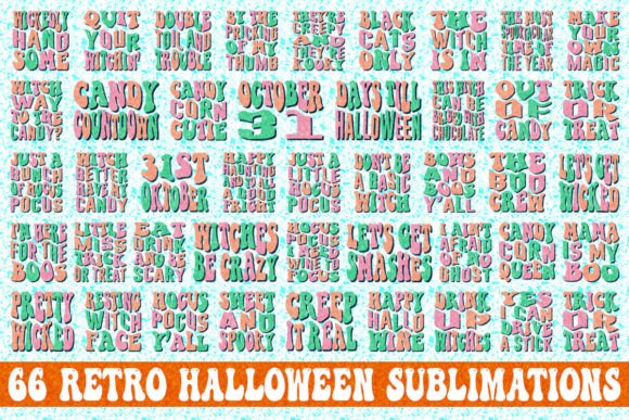 Retro Halloween Sublimation Bundle: Graphics & T-Shirt Designs