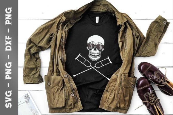 Skull Glasses Crutchs Funny Skull Graphics for T-Shirt Designs
