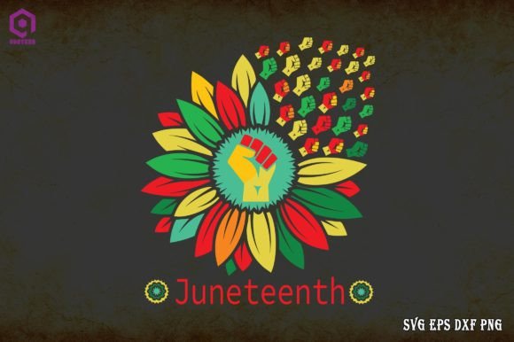 Sunflower Fist Juneteenth Graphics for Crafts