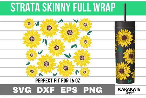 Sunflower Leaf 16oz Strata Skinny Wrap: Graphics for Crafts