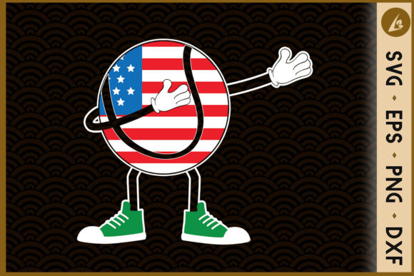 Tennis Dabbing USA Merica Graphics for Crafts